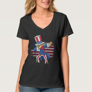 T-shirt Dabbing Uncle Sam American Flag USA 4th of July Pa
