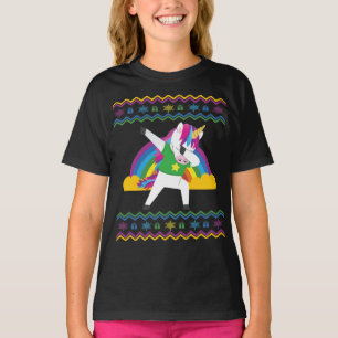 T-shirt Dabbing Unicorn Arc en ciel laide pull de Noël