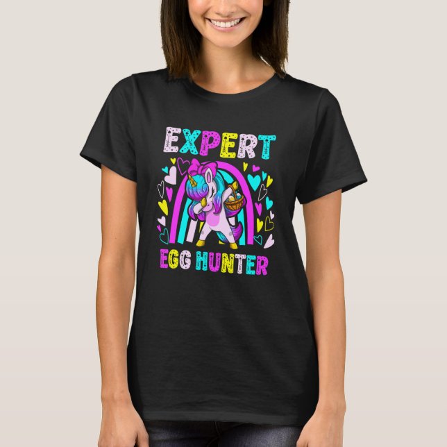 T-shirt Dabbing Unicorn Costume de Pâques Dimanche Expert  (Devant)