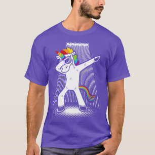 T-shirt Dabbing Unicorn dansant arc-en-ciel créature mythi