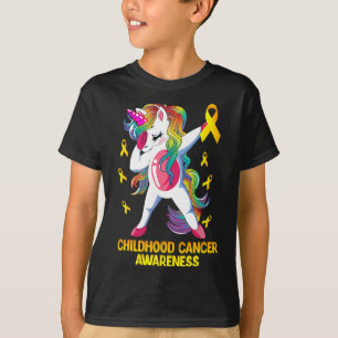 T-shirt Dabbing Unicorn Enfance Cancer Awareness Guerrier