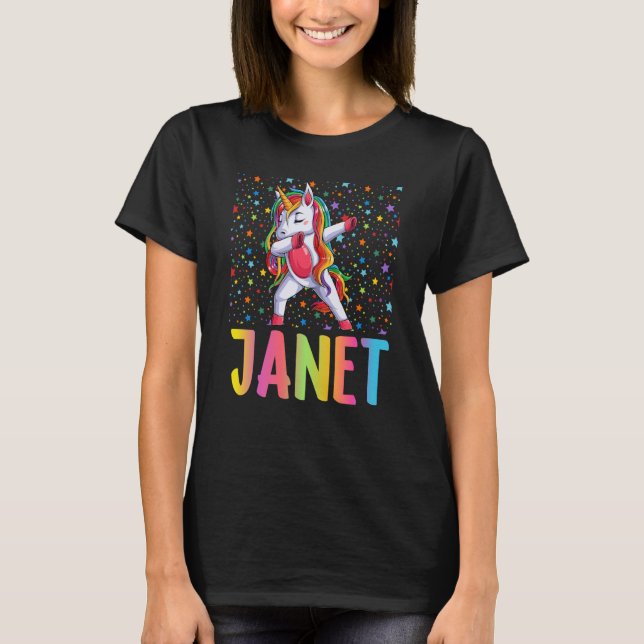 T-shirt Dabbing Unicorn Janet (Devant)