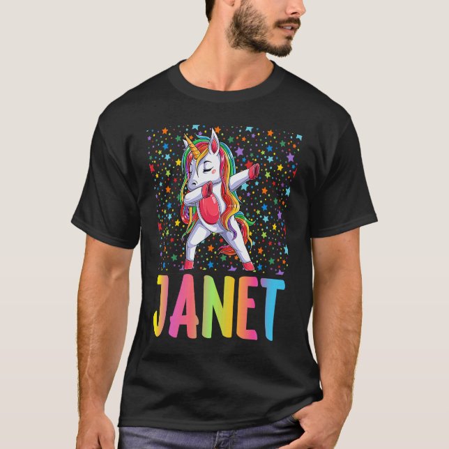 T-shirt Dabbing Unicorn Janet (Devant)