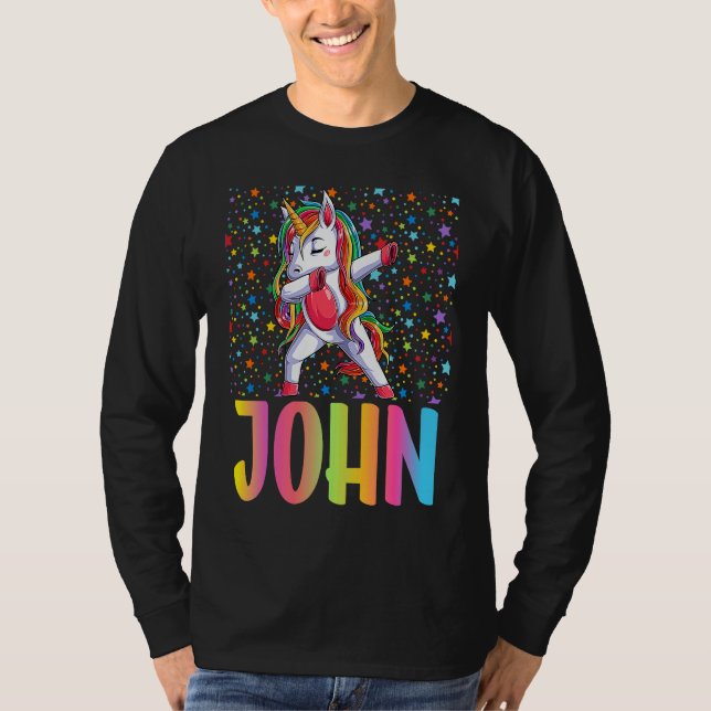 T-shirt Dabbing Unicorn John (Devant)