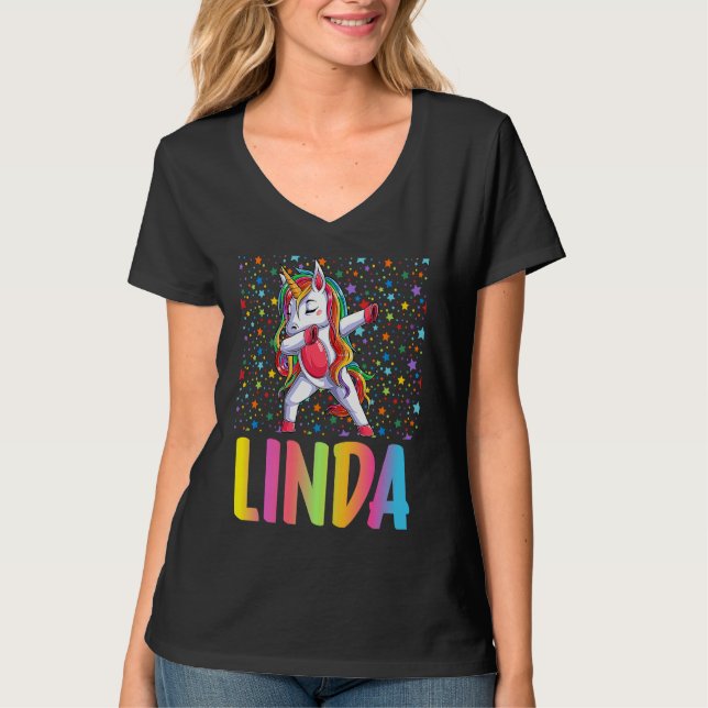T-shirt Dabbing Unicorn Linda (Devant)