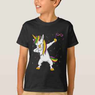 T-shirt Dabbing Unicorn Mardi Gras Fun Girls Dab