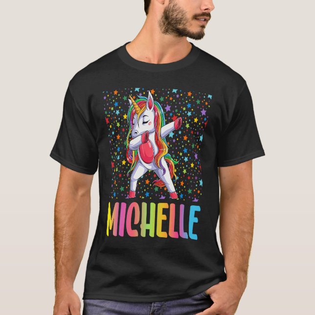 T-shirt Dabbing Unicorn Michelle (Devant)