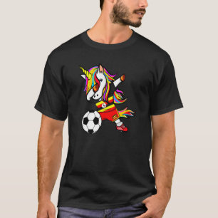 T-shirt Dabbing Unicorn Ouganda Football Ouganda Drapeau o