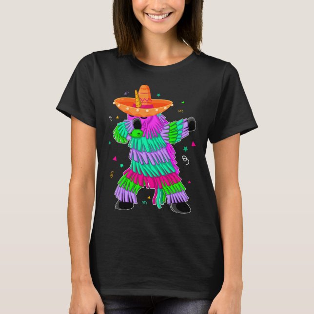 T-shirt Dabbing Unicorn Pinata Mexican Fiesta Cinco De May (Devant)