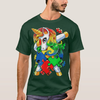 T-shirt Dabbing Unicorn Puzzle Piece Autism Awareness Cute