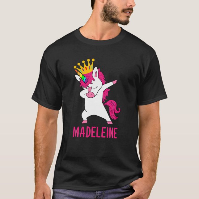 T-shirt Dabbing Unicorn Queen Personnalisé MADELEINE (Devant)