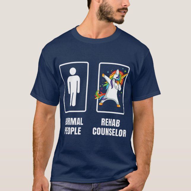T-shirt Dabbing Unicorn Réadaptation Conseiller en réadapt (Devant)
