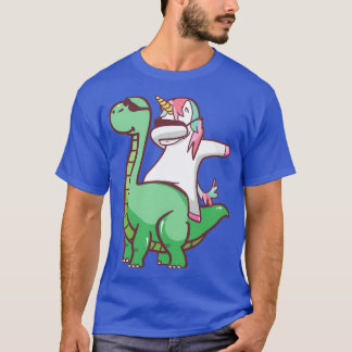 T-shirt Dabbing Unicorne Et Dinosaure T