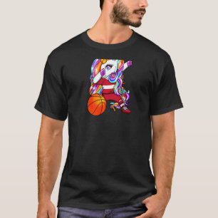T-shirt Dabbing Unicorne Lettonie Basketball Fans Jersey L