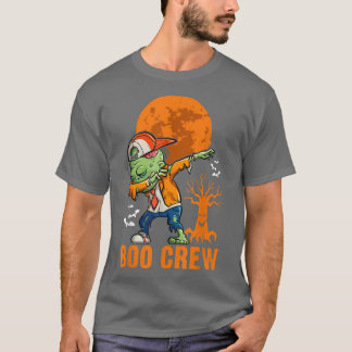 T-shirt Dabbing Zombie, Halloween, Lune orange, Boo Crew T