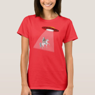 T-shirt d'abduction d'UFO de licorne de Bigfoot