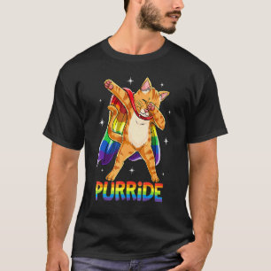 T-shirt Dabed Purride Chat Gay pride Lgbt Rainbow Drapeau 