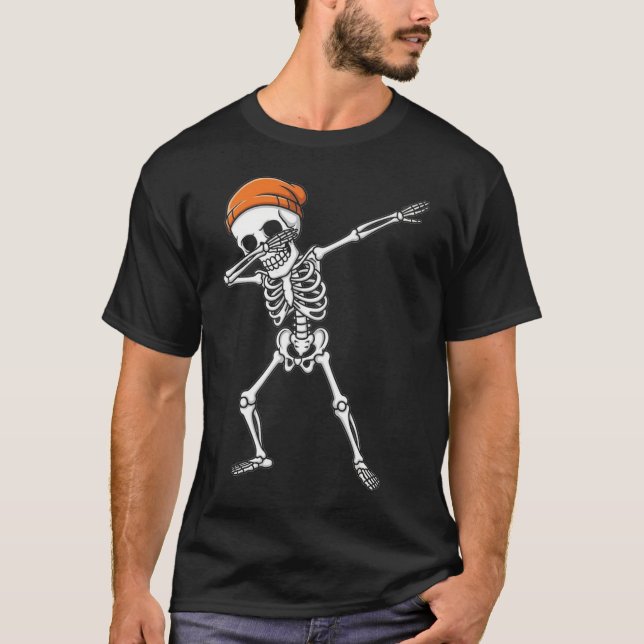 T-shirt Dabine Squelette Halloween Rib Cage Dab (Devant)