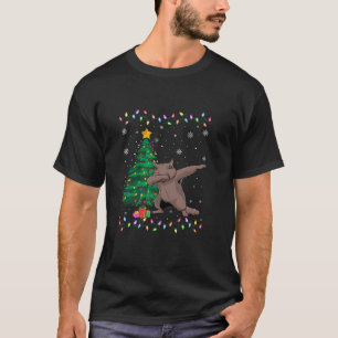 T-shirt Dabing Maine Coon Xmas Arbre Lumière Noël laid