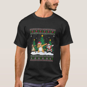 T-shirt Dabing Père Noël Reindeer Bobcat Tree Lumières Xma