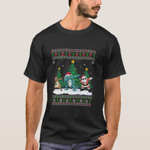 T-shirt Dabing Père Noël Reindeer Chameleon Tree lumières 