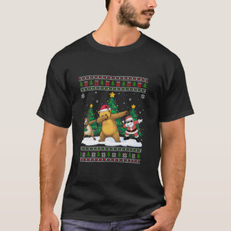 T-shirt Dabing Père Noël Reindeer Sun Bear Tree Lumières l