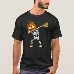 T-shirt Dabing Skeleton Softball Player Catcher