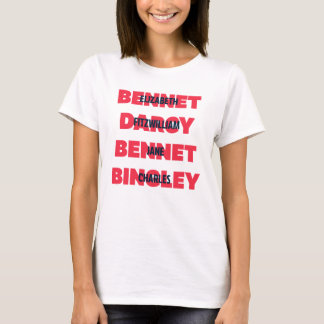 T-shirt D'abord et noms de famille des caractères de