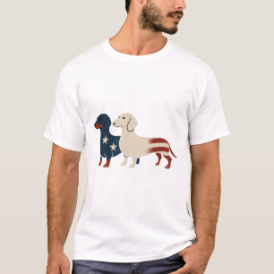 T-shirt Dachshund 4 juillet Amoureux de les chiens Hommes 