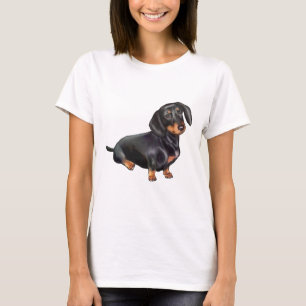 T-shirt Dachshund (A) - Noir et feu