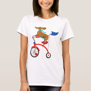 T-shirt Dachshund à vélo