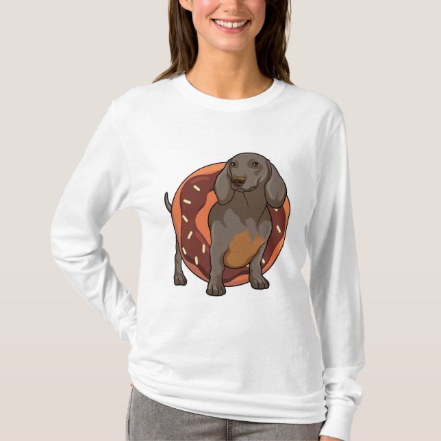 T-shirt Dachshund avec Donut (Devant)