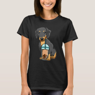 T-shirt Dachshund buvant du Bubble Tea Animaux mignons ave