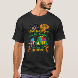 T-SHIRT DACHSHUND CAMPING FUNNY WIENER CHIEN CUTE PET CAMP