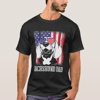 T-shirt Dachshund Chien Avec Nous Lunettes Drapeau Happy D