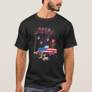 T-shirt Dachshund Chien & Camion Drapeau américain Patriot