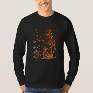 T-shirt Dachshund Chien Citrouille Vélo Automne Leaves Arb