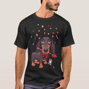 T-shirt Dachshund Chien dans une cravate arc et avec flèch