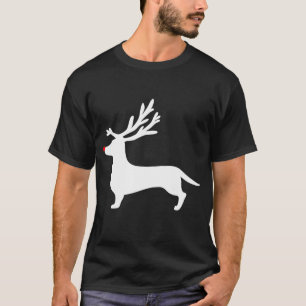 T-shirt Dachshund chien drôle Reindeer Antlers de Noël