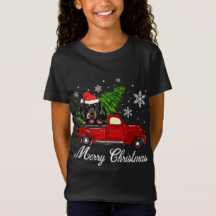 T-Shirt Dachshund Chien équitation Camion Rouge Décoration
