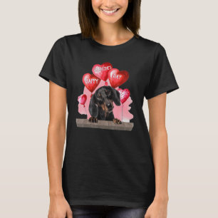T-shirt Dachshund Chien Joyeux Valentines Jour Animaux Amo