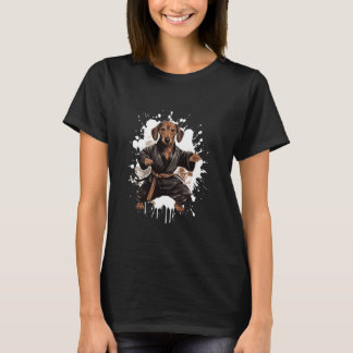 T-shirt Dachshund Chien Karate Animal Fighter Judo