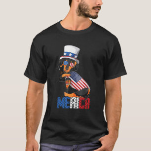 T-shirt Dachshund chien Merica 4 juillet drapeau américain