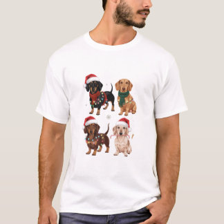 T-shirt Dachshund Christmas Chien Maman Lover Noël Cadeau