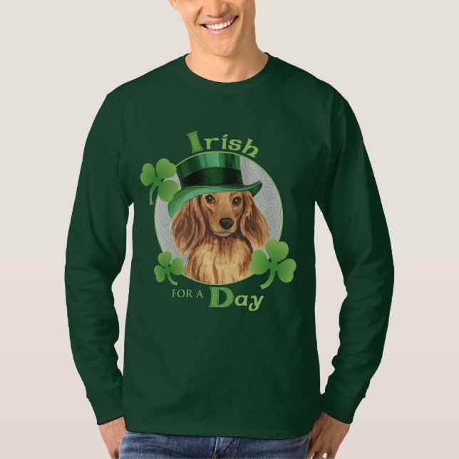 T-shirt Dachshund, Dachshund, le jour de la Saint-Patrick (Devant)