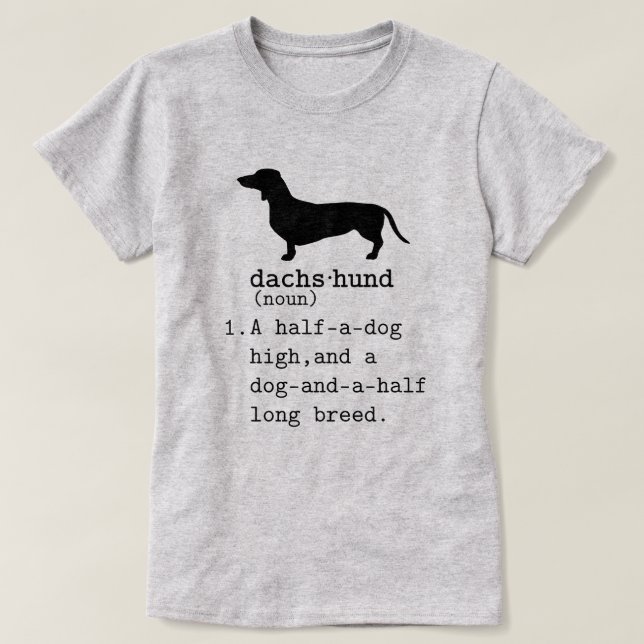 T-shirt Dachshund Dictionary Signification amusante (Design devant)