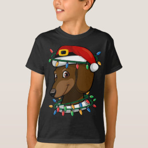 T-shirt Dachshund Doxie Père Noël Pyjama de Noël Top Noël