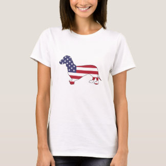 T-shirt Dachshund "Drapeau américain"