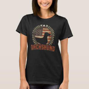 T-shirt Dachshund Drapeau américain Patriotique Wiener Chi