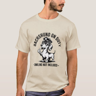 T-shirt Dachshund En Devoir Funny Chien Tee